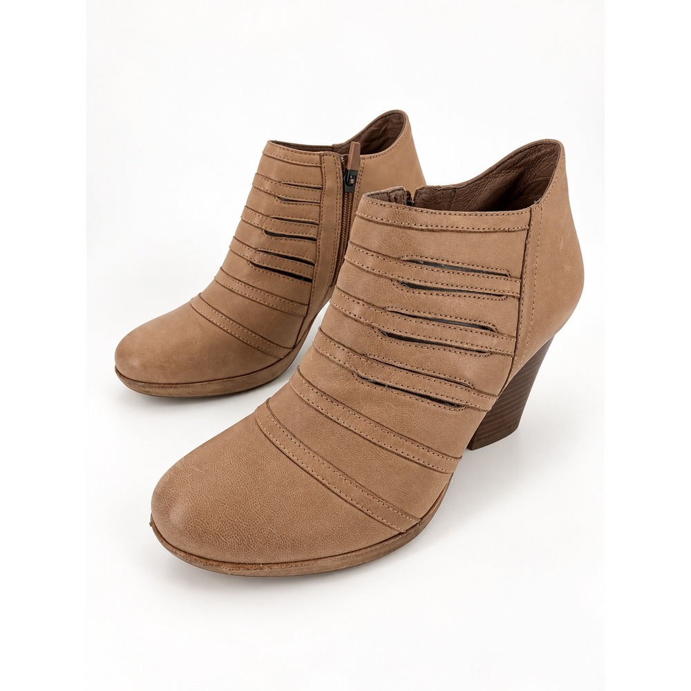 Dansko Meadow Ankle Boot Women 39 Tan Leather Cage Cutout Boho